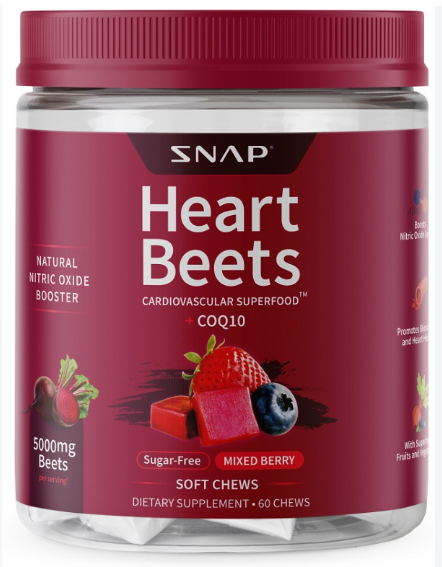 SNAP Heart Beets Soft Chews 60 Chews